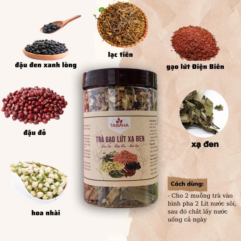 Trà hoa ngũ cốc gạo lứt - tâm sen - xạ đen Tabaha