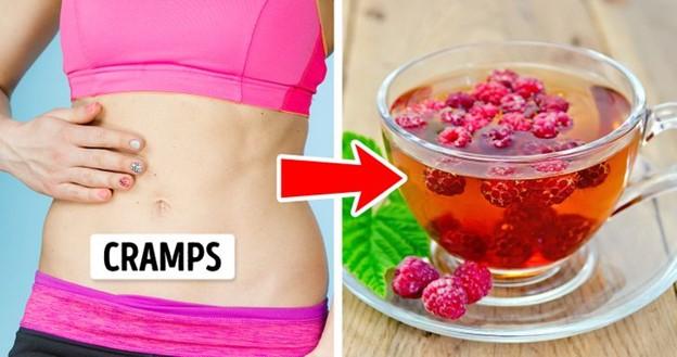 Trà lá mâm xôi hỗ trợ giảm đau bụng kinh
