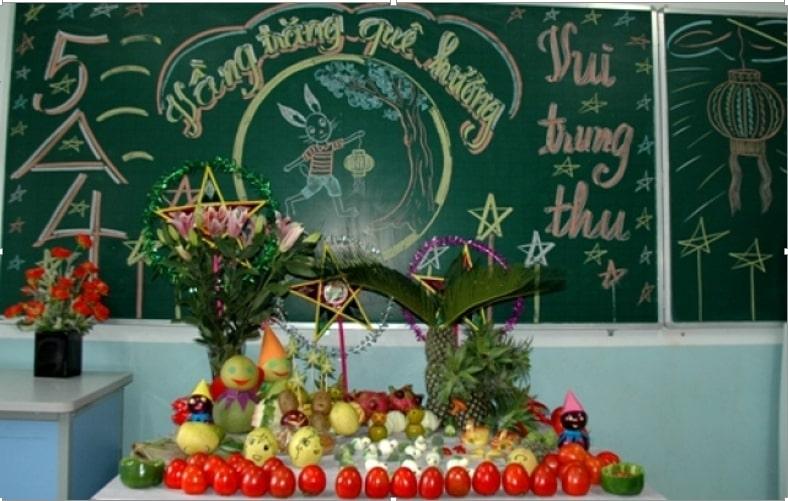 Trang trí bảng lớp ngày Trung thu bậc tiểu học
