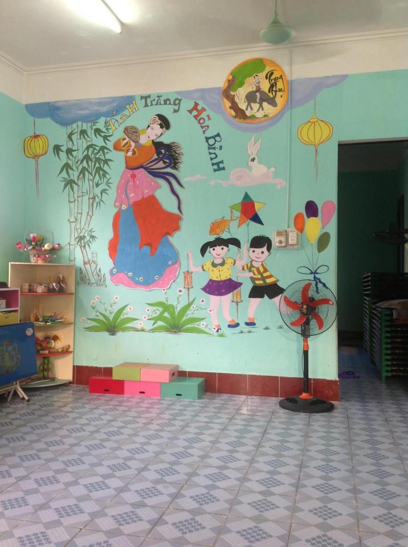 Trang trí tường lớp mầm non ngày Trung thu