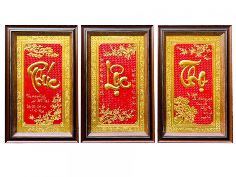 Tranh đồng chữ Phúc Lộc Thọ