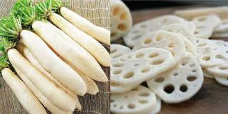 Kết hợp củ cải và ngó sen tươi trị xuất huyết dạ dày hiệu quả