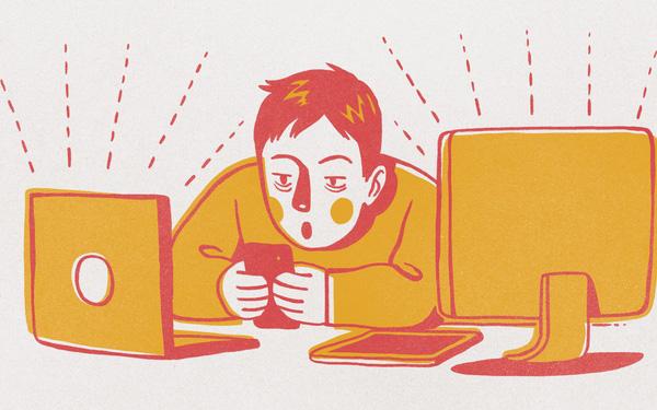 Công việc trước mắt nhưng vẫn trì hoãn để lướt điện thoại