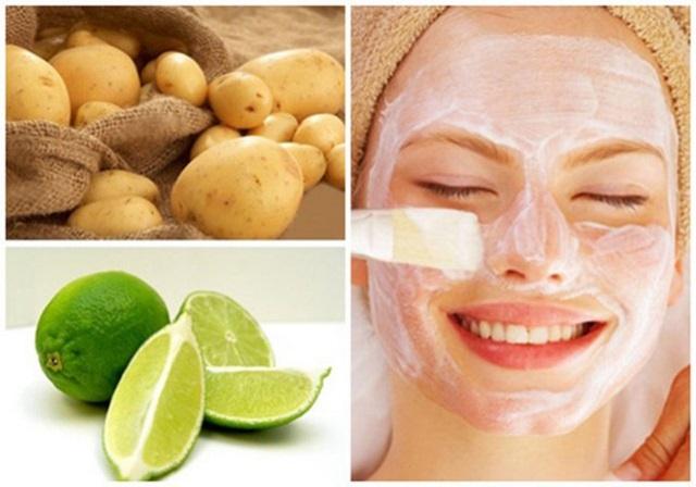 Trị mụn bằng khoai tây và chanh