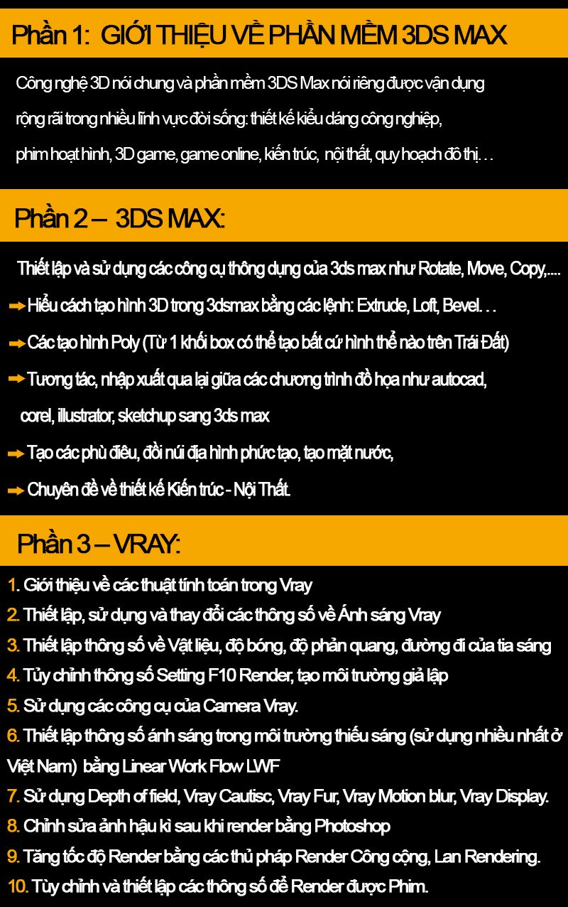 Nội dung khóa học 3ds max của Designtech