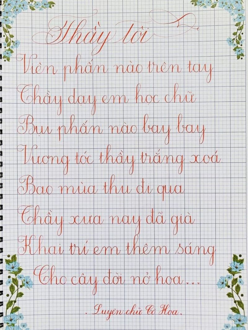 Trung tâm luyện viết chữ đẹp Cô Hoa