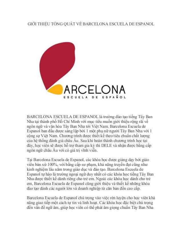 Trường dạy tiếng Tây Ban Nha Barcelona