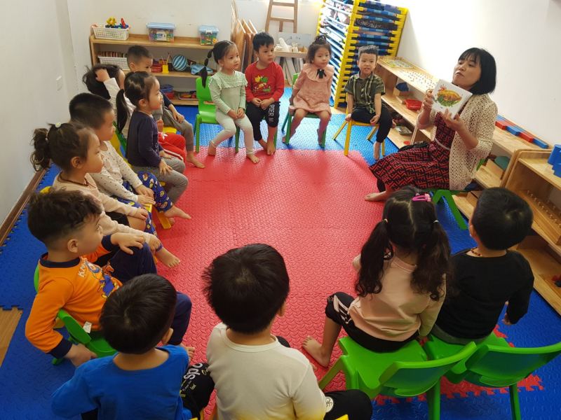Lớp học tranh minh họa tại trường mầm non Hạt Mầm Nhỏ