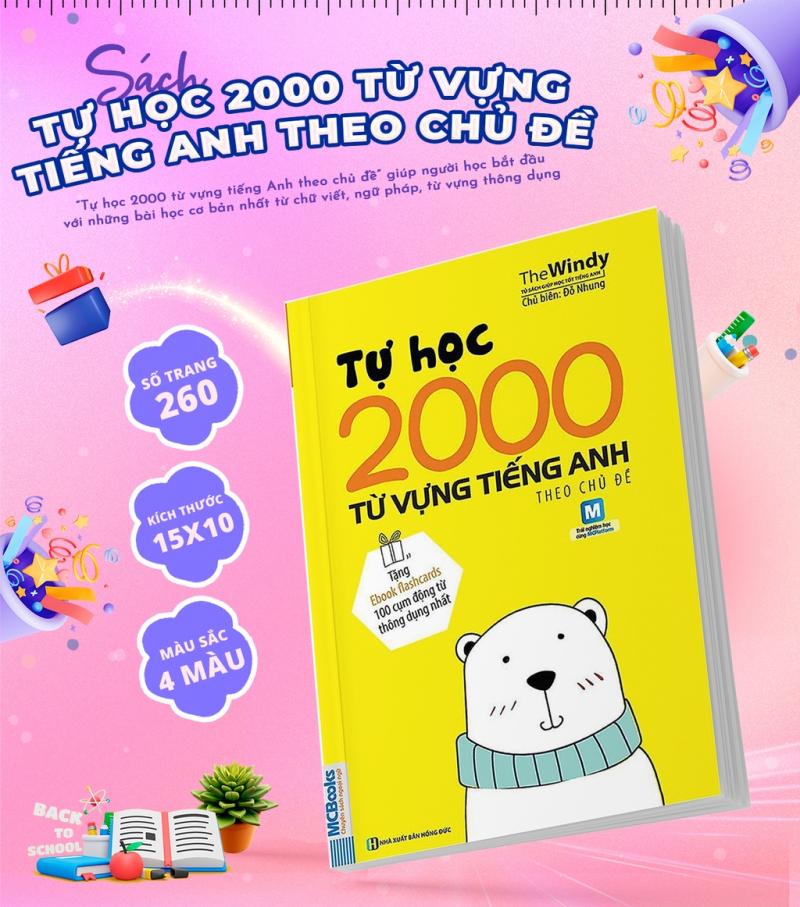 Tự học 2000 từ vựng tiếng Anh theo chủ đề phiên bản khổ nhỏ dành cho người học căn bản