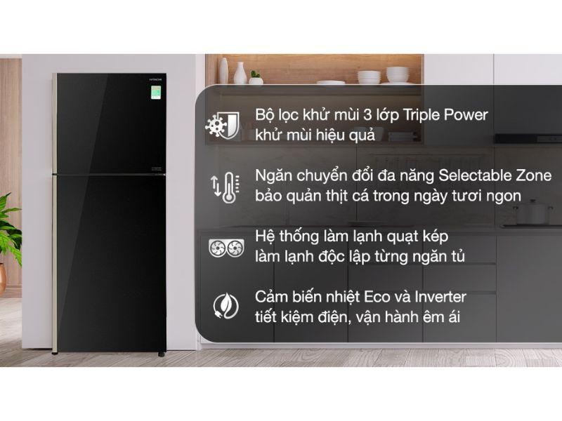 Tủ lạnh Hitachi Inverter 339 lít R-FVX450PGV9(GBK)