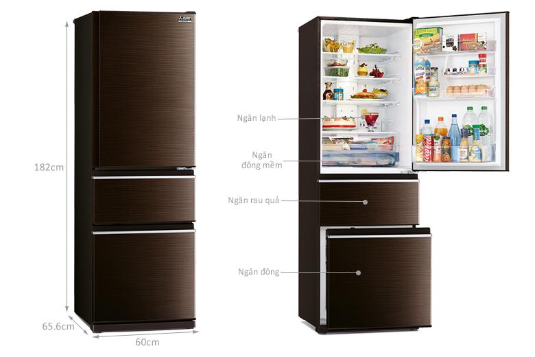 Tủ lạnh Mitsubishi Electric Inverter 365 lít MR-CX46ER-BRW-V