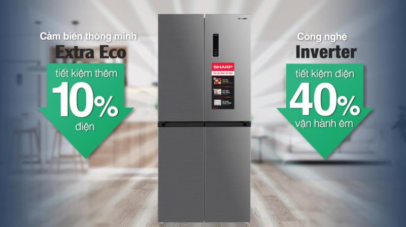 Tủ lạnh Sharp Inverter 362 lít Multi Door SJ-FX420V-SL