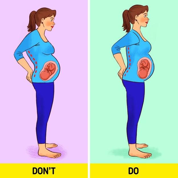 Ngẩng đầu và hóp bụng khi đứng
