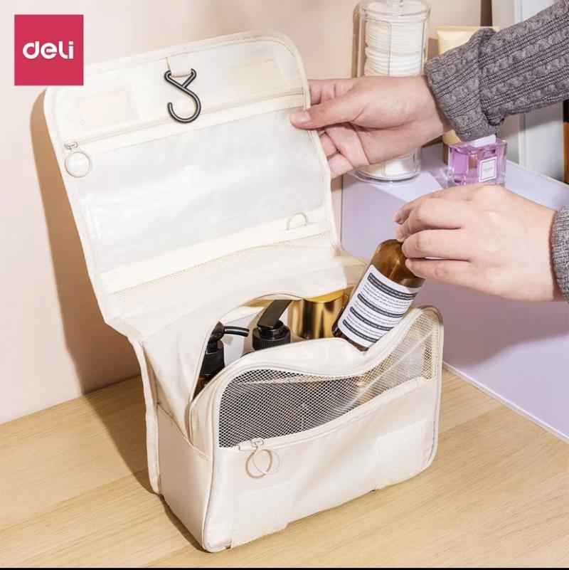 Túi đựng mỹ phẩm du lịch có móc treo Deli có nhiều ưu điểm vượt trội