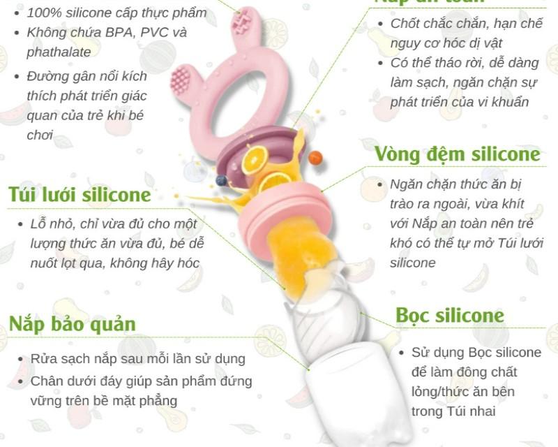 Túi nhai ăn dặm chống hóc Silicone Haakaa