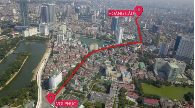 Tuyến đường vành đai 1 đoạn Hoàng Cầu - Voi Phục (giai đoạn 1) - chi phí 7.200 tỷ đồng