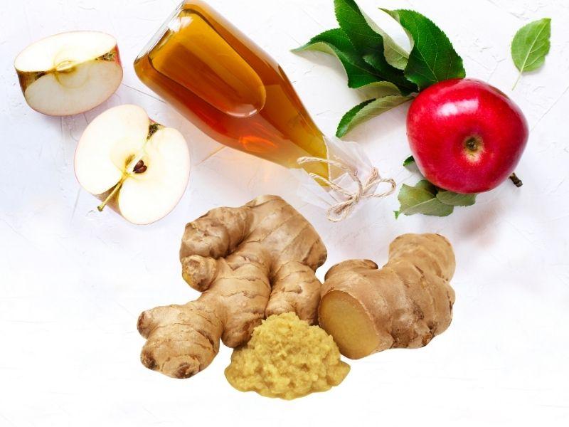 Uống giấm táo giảm cân ngâm gừng