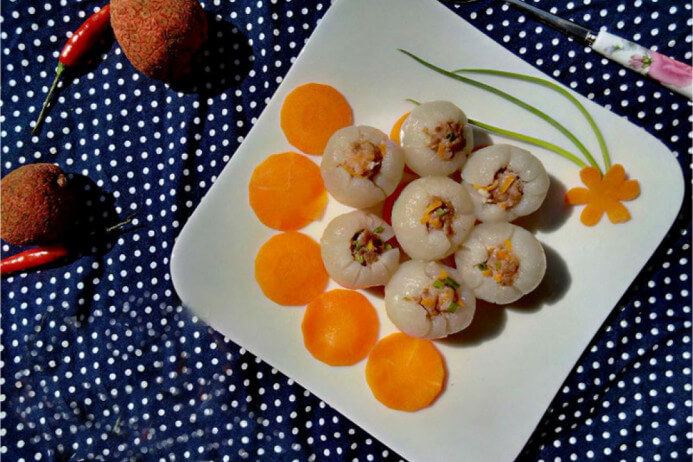 Vải nhồi tôm