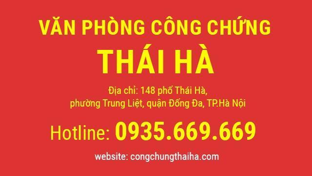 Văn phòng công chứng Thái Hà