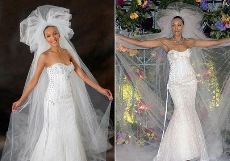 Điểm ấn tượng nhất của chiếc váy chính là trên thân được đính hơn 150 carat kim cương