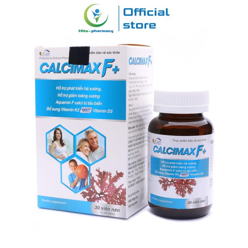 Viên bổ sung Canxi, Vitamin D3, K2, MK7 Calcimax F+ Eucare