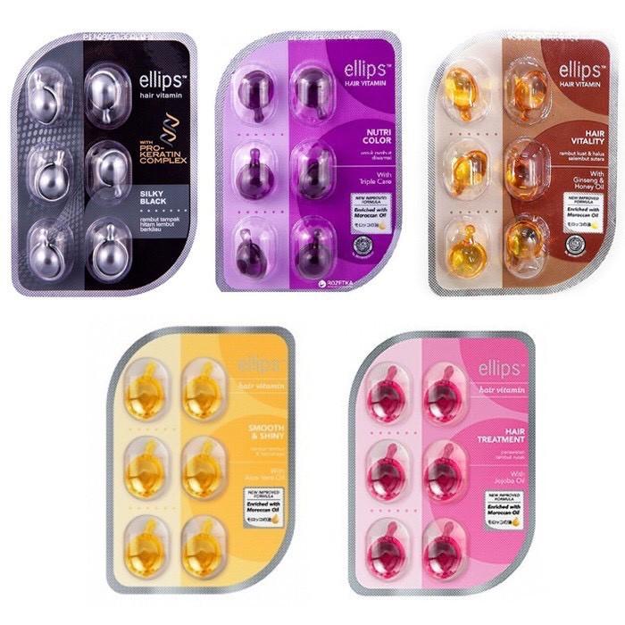 Viên dưỡng phục hồi tóc hư tổn Ellips Hair Vitamin With Pro-Keratin Complex 1ml x 6 viên