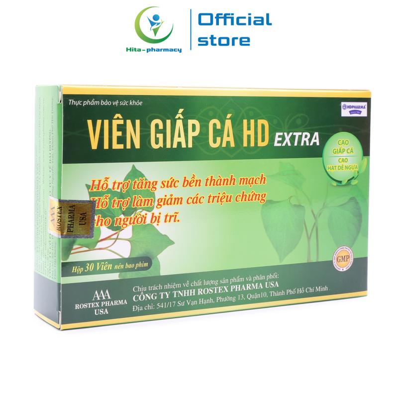 Viên giấp cá HD Extra thảo dược giảm táo bón, tiêu trĩ, nhuận tràng
