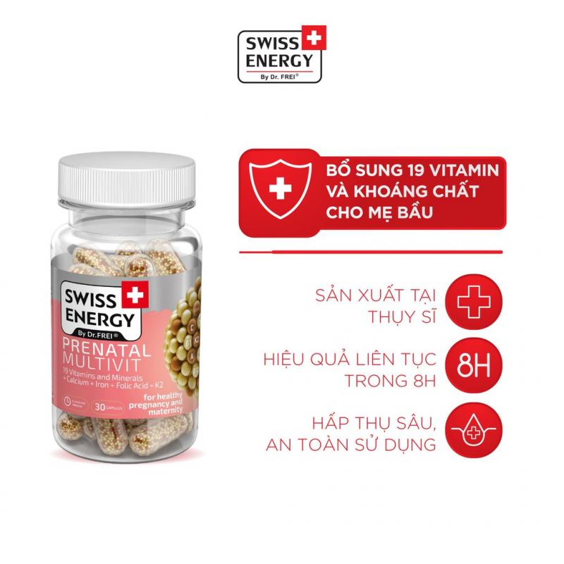 Viên nang bổ sung vitamin cho phụ nữ mang thai và cho con bú Swiss Energy Prenatal Multivit