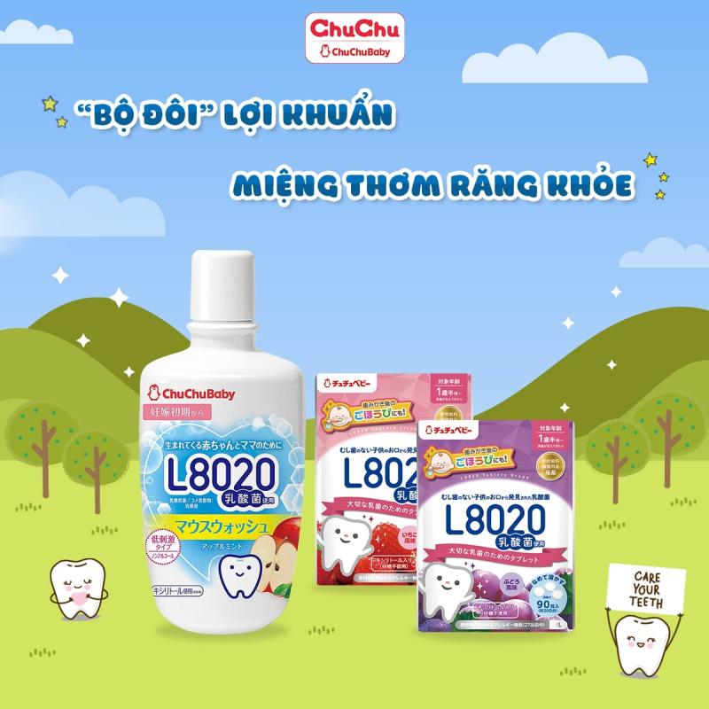 Viên ngậm và nước súc miệng lợi khuẩn L8020 của ChuChuBaby