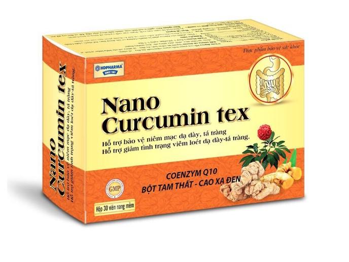 Viên nghệ Nano Curcumin Tex tam thất xạ đen giảm viêm loét dạ dày