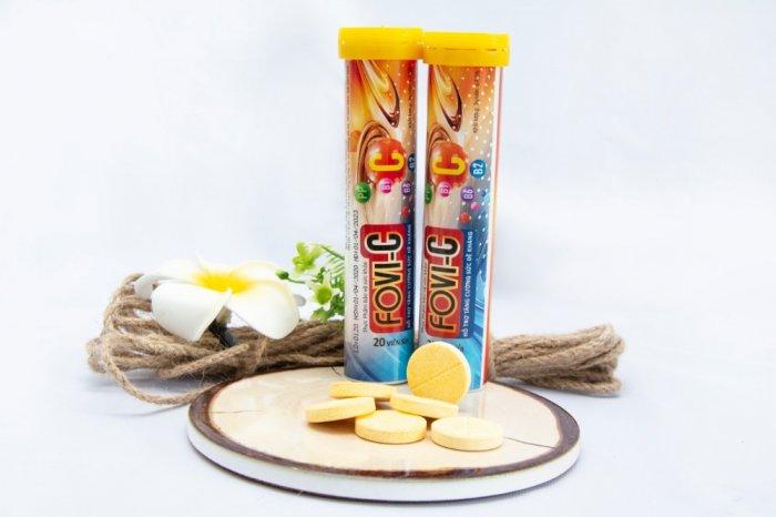 Fovi-c Fobe chứa hàm lượng cao vitamin C trong mỗi viên sủi, giúp bổ sung nhu cầu hàng ngày của cơ thể