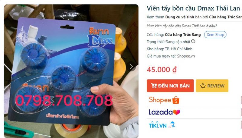 Viên tẩy bồn cầu Dmax Thái Lan