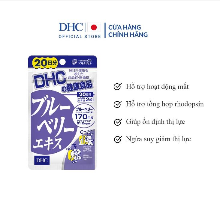 Viên uống bổ mắt việt quất DHC Blueberry Extract cải thiện thị lực