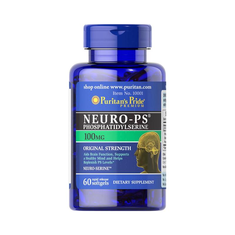 Viên uống bổ não, cải thiện trí nhớ Puritan's Pride Neuro PS Phosphatidylserine 100mg 60 viên