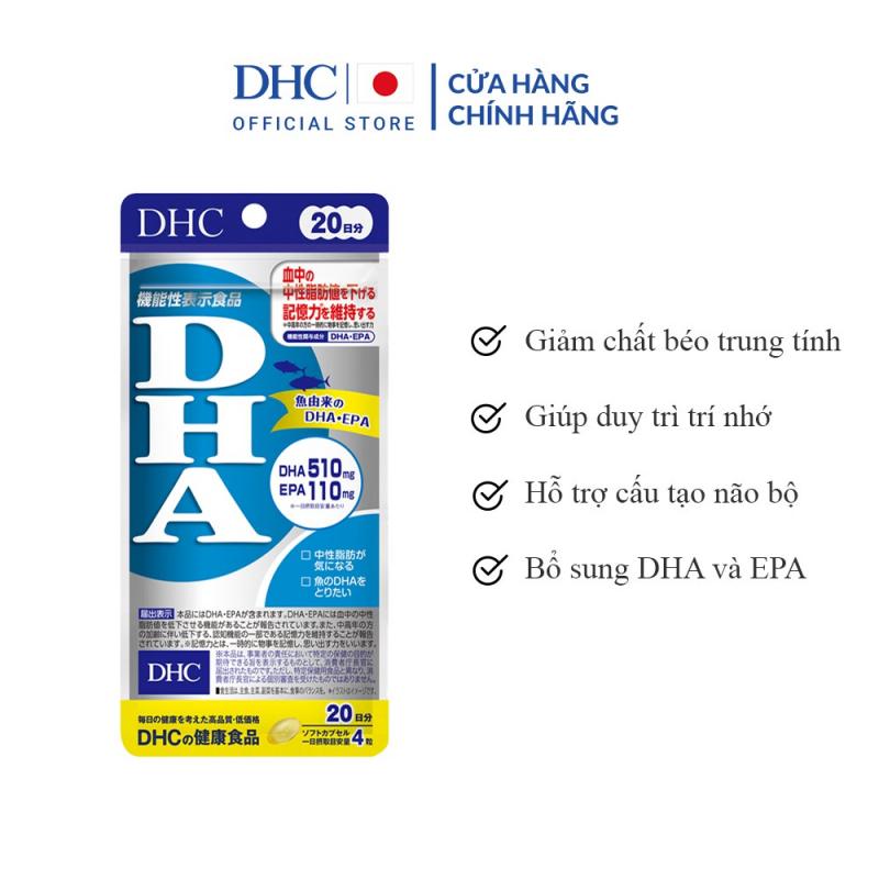 Viên uống bổ não DHC Nhật Bản bổ sung DHA 20 ngày (80 viên)