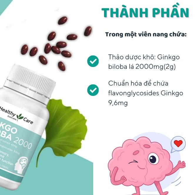 Viên uống bổ não Healthy Care Ginkgo Biloba