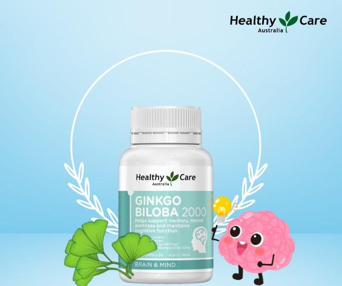 Viên uống bổ não Healthy Care Ginkgo Biloba 2000