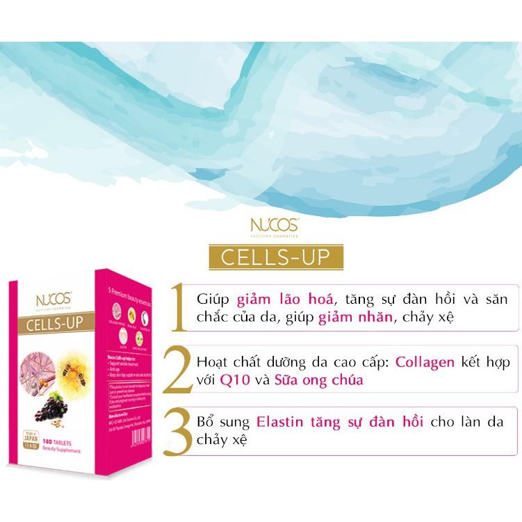 Viên uống bổ sung Collagen Nhật Bản Nucos Cells-Up 180 Viên
