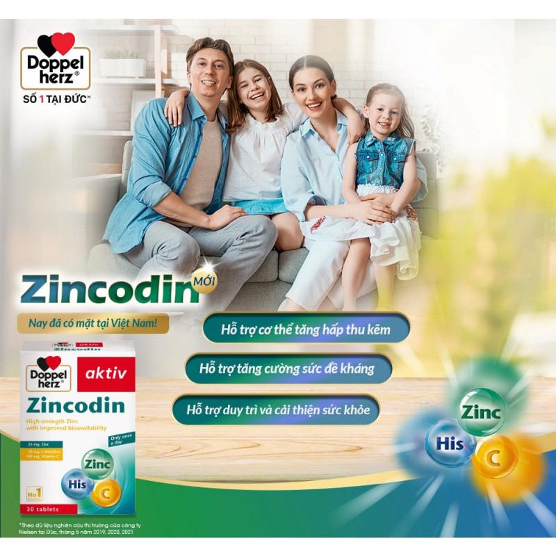 Viên uống bổ sung kẽm và hỗ trợ tăng cường sức đề kháng Doppelherz Zincodin