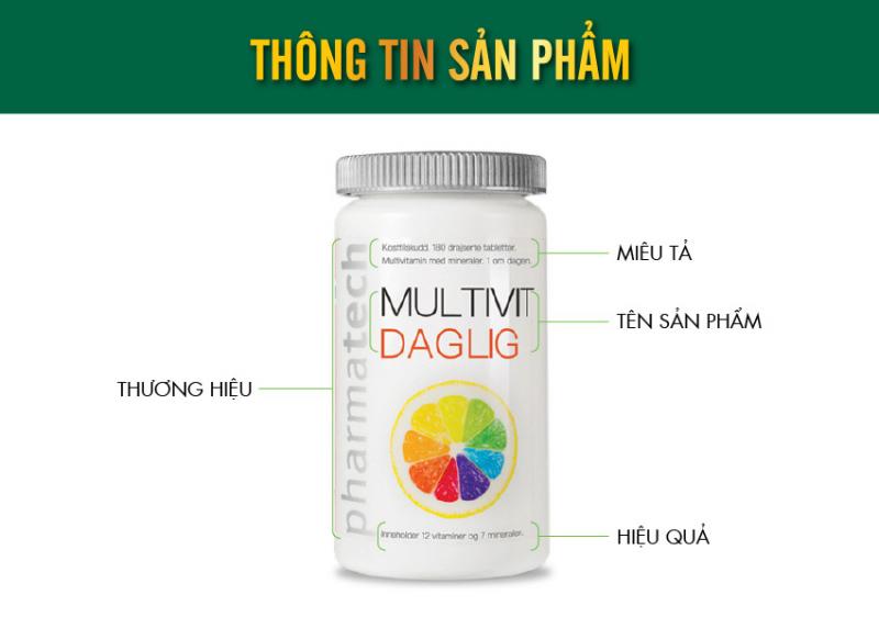Viên uống bổ sung vitamin và khoáng chất Multivit Daglig