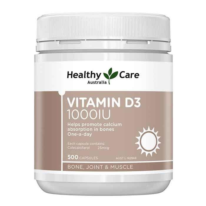 Viên uống chống loãng xương Healthy Care Vitamin D3 1000IU 500 viên