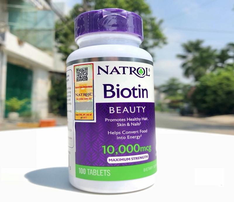 Viên uống chống rụng tóc, mọc tóc Natrol Biotin 10.000 mcg