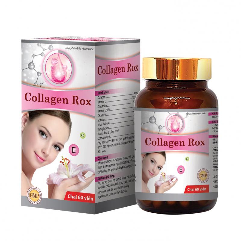 Viên uống đẹp da Collagen Rox HDPHARMA Vitamin E C giảm nám sạm da 60 viên