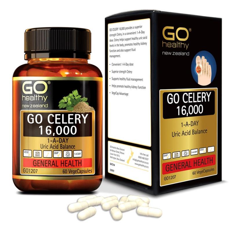 Viên uống Go Healthy Go Celery 16000 Uric Acid Balance