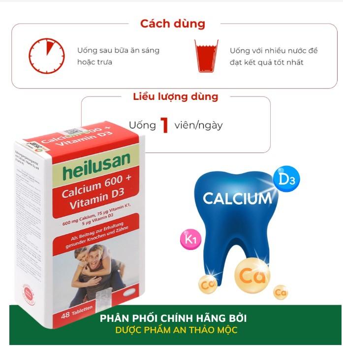 Viên uống Heilusan Calcium 600 Vitamin D3