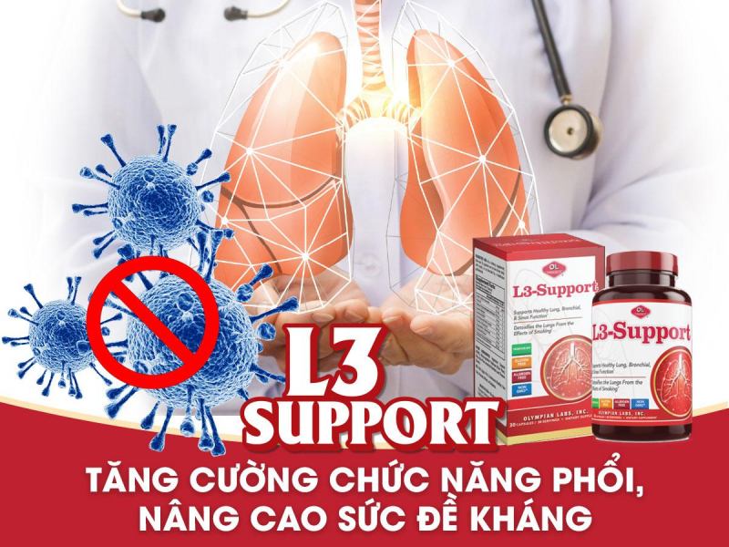 Viên uống hỗ trợ chức năng phổi, phế quản và xoang Olympian labs L3 Support