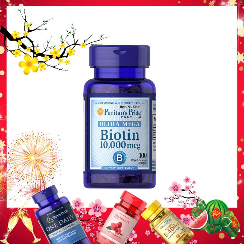 Viên uống hỗ trợ giảm rụng tóc, mọc tóc mới, kiềm dầu da Puritan's Pride- biotin