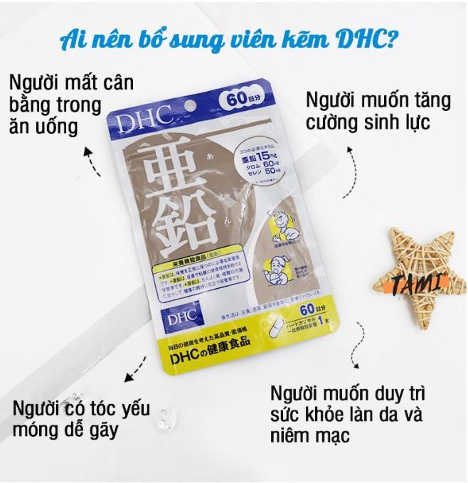 Viên uống kẽm DHC Nhật Bản hỗ trợ giảm mụn tăng cường đề kháng thực phẩm chức năng Zinc 30 ngày