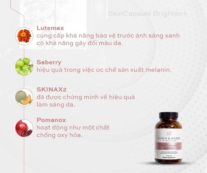 Viên uống làm sáng da và mờ thâm nám Image Skincare Hush & Hush Skin Capsule Brighten+