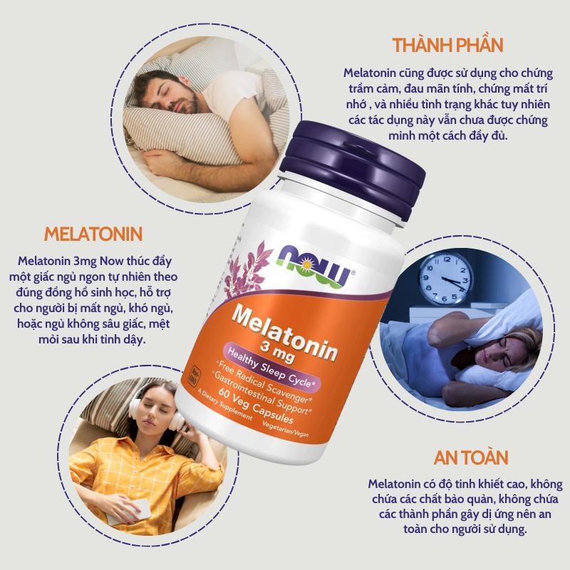 Viên uống Melatonin 3mg Now của Mỹ